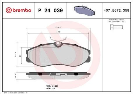 Magneti Marelli 363700424039 - Гальмівні колодки, дискові гальма autozip.com.ua