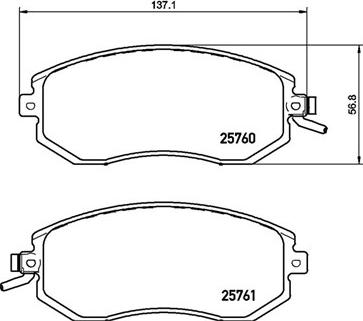 HELLA PAGID 355020891 - Гальмівні колодки, дискові гальма autozip.com.ua