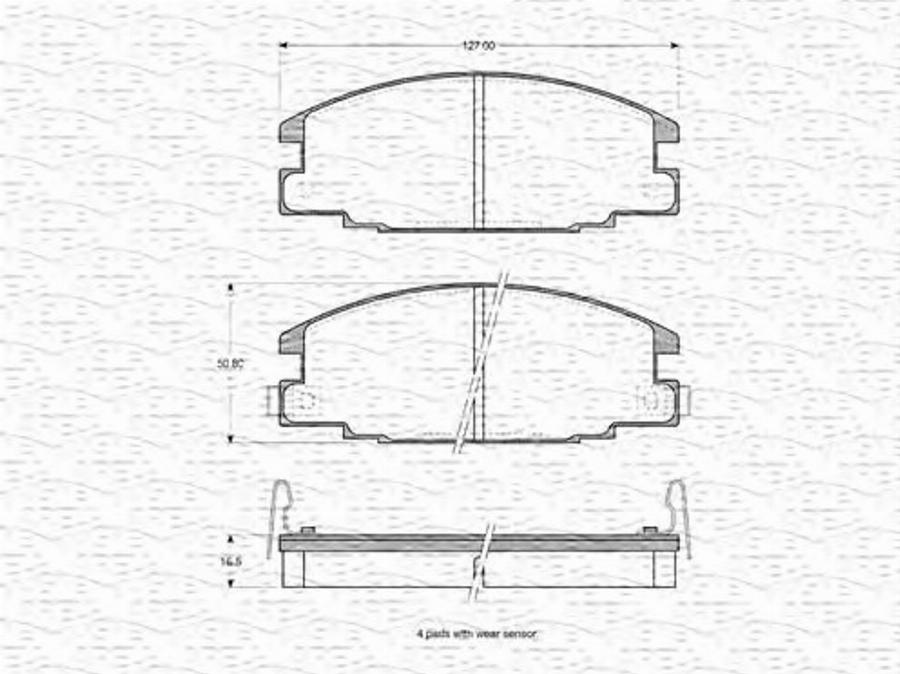 Magneti Marelli 363702160952 - Гальмівні колодки, дискові гальма autozip.com.ua