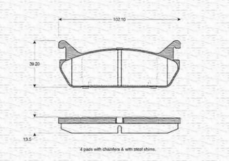 Magneti Marelli 363702160968 - Гальмівні колодки, дискові гальма autozip.com.ua