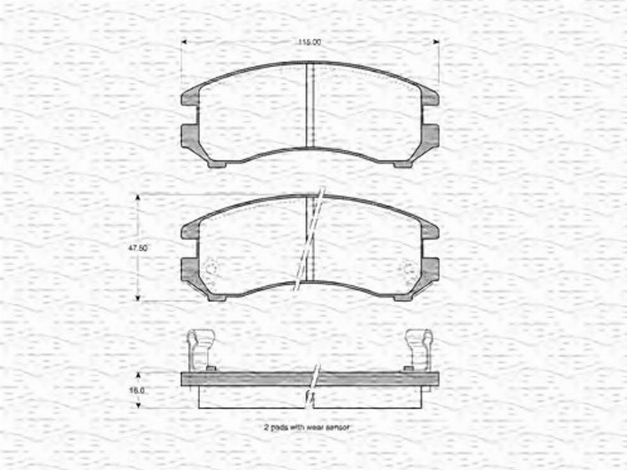 Magneti Marelli 363702160963 - Гальмівні колодки, дискові гальма autozip.com.ua