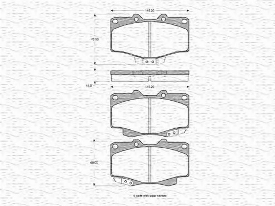 Magneti Marelli 363702160922 - Гальмівні колодки, дискові гальма autozip.com.ua