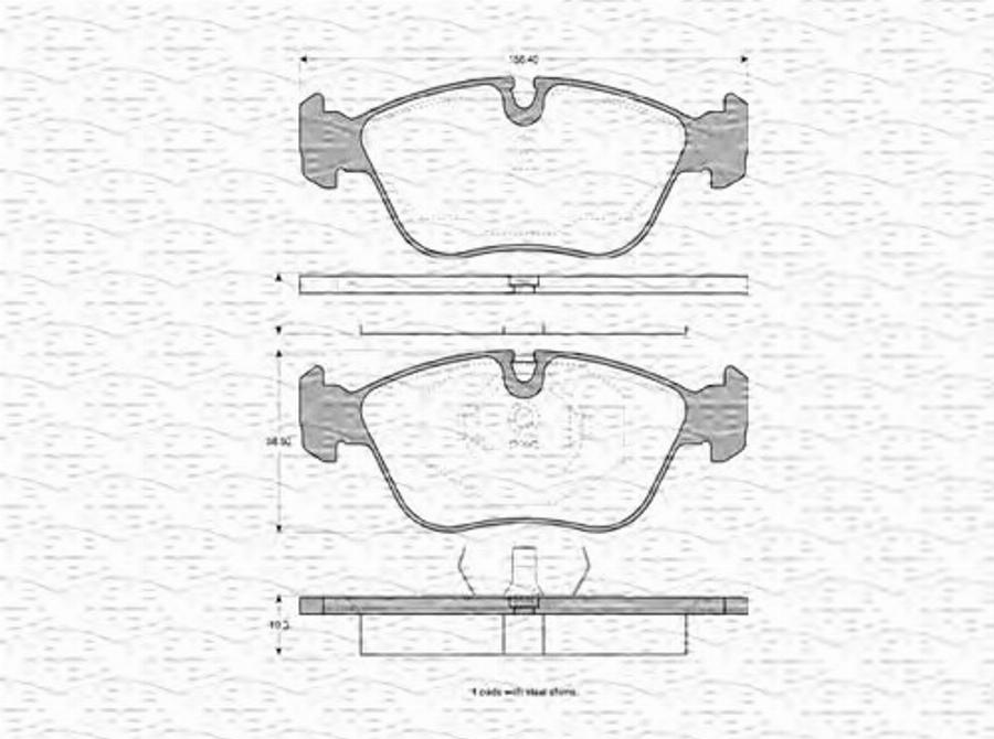 Magneti Marelli 363702160594 - Гальмівні колодки, дискові гальма autozip.com.ua