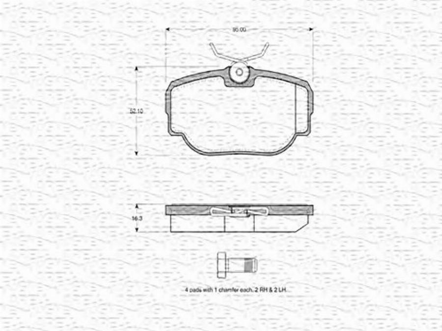 Magneti Marelli 363702160590 - Гальмівні колодки, дискові гальма autozip.com.ua