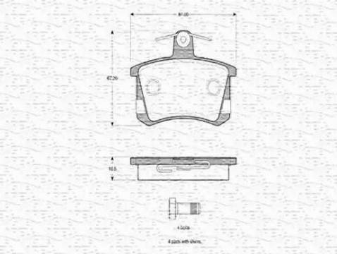 Magneti Marelli 363702160598 - Гальмівні колодки, дискові гальма autozip.com.ua