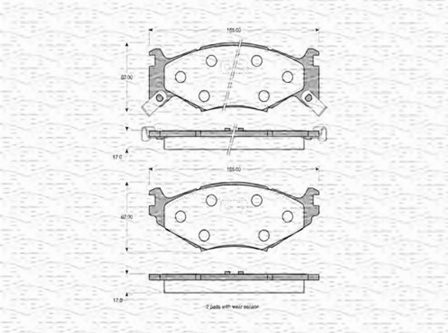 Magneti Marelli 363702160592 - Гальмівні колодки, дискові гальма autozip.com.ua