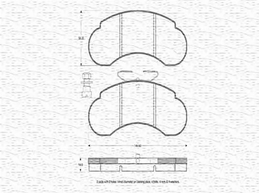 Magneti Marelli 363702160562 - Гальмівні колодки, дискові гальма autozip.com.ua