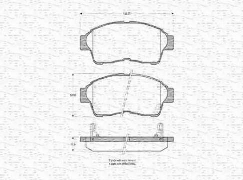 Magneti Marelli 363702160584 - Гальмівні колодки, дискові гальма autozip.com.ua