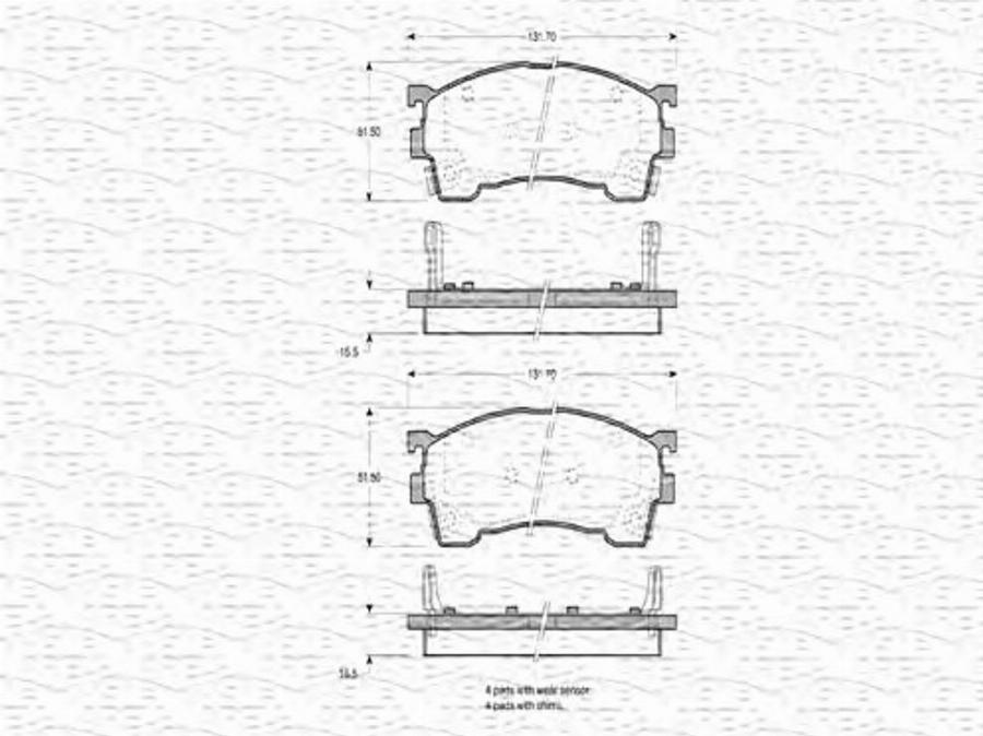 Magneti Marelli 363702160580 - Гальмівні колодки, дискові гальма autozip.com.ua
