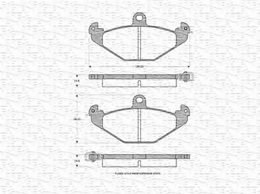 Magneti Marelli 363702160533 - Гальмівні колодки, дискові гальма autozip.com.ua