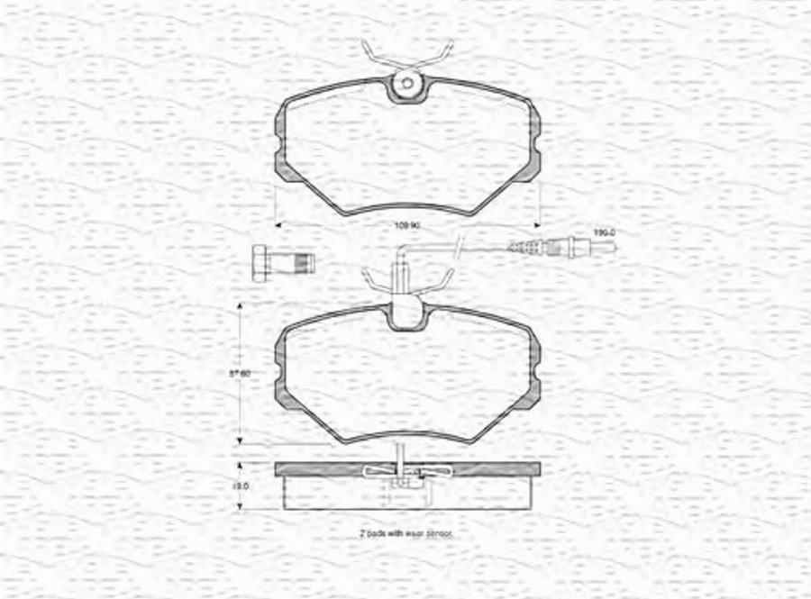 Magneti Marelli 363702160537 - Гальмівні колодки, дискові гальма autozip.com.ua