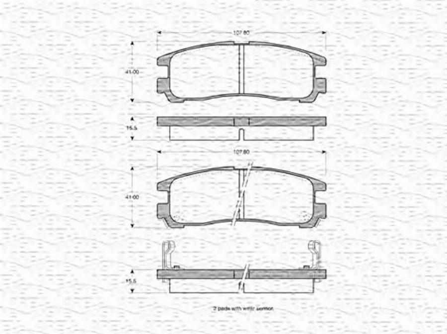 Magneti Marelli 363702160520 - Гальмівні колодки, дискові гальма autozip.com.ua