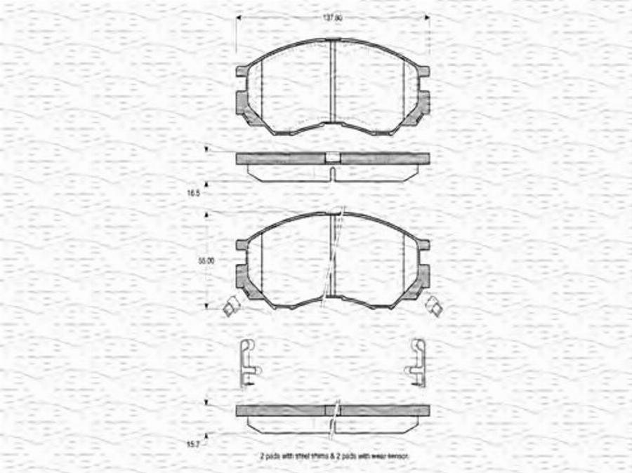 Magneti Marelli 363702160645 - Гальмівні колодки, дискові гальма autozip.com.ua