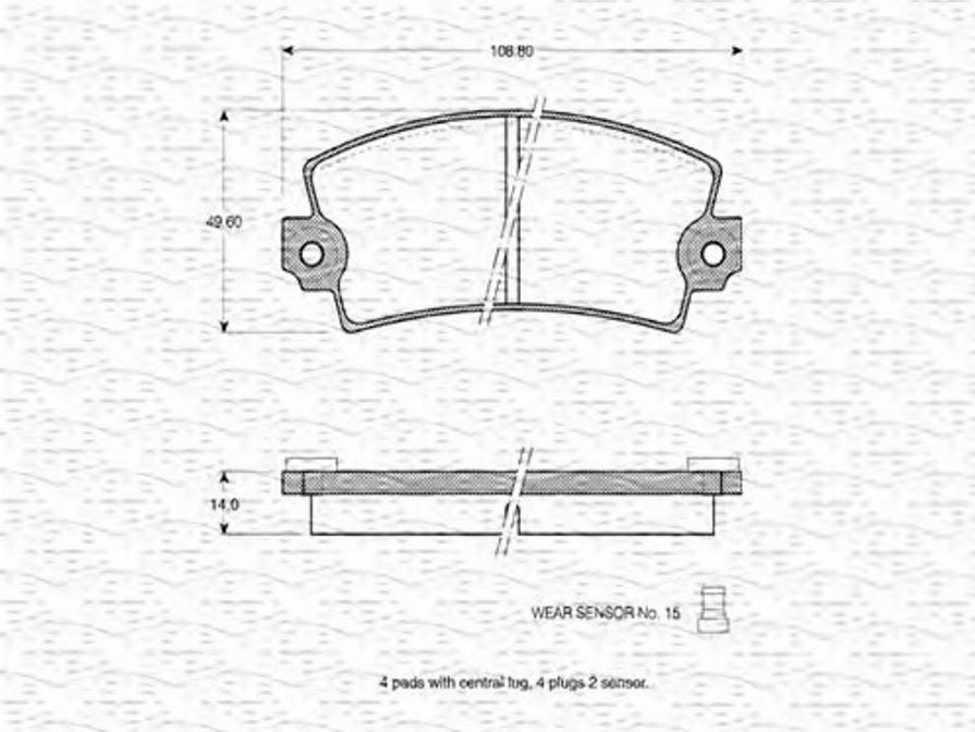 Magneti Marelli 363702160662 - Гальмівні колодки, дискові гальма autozip.com.ua