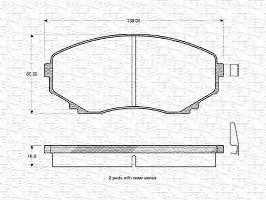 Magneti Marelli 363702160608 - Гальмівні колодки, дискові гальма autozip.com.ua