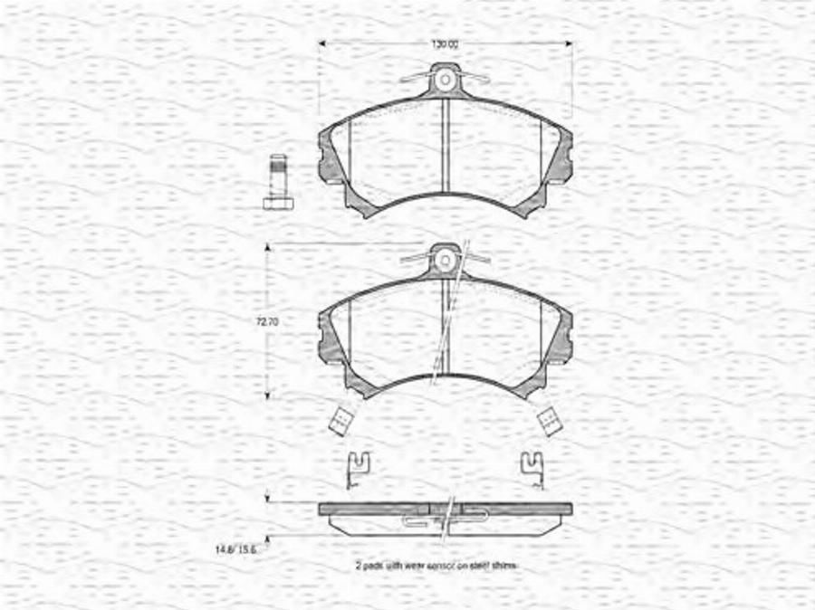Magneti Marelli 363702160625 - Гальмівні колодки, дискові гальма autozip.com.ua