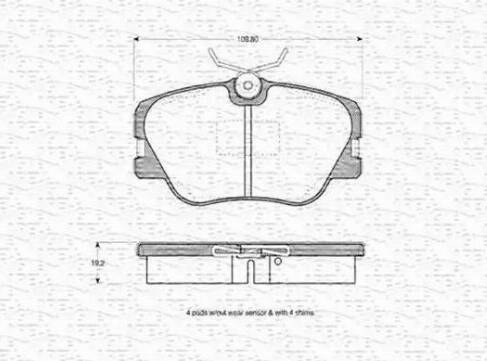 Magneti Marelli 363702160044 - Гальмівні колодки, дискові гальма autozip.com.ua