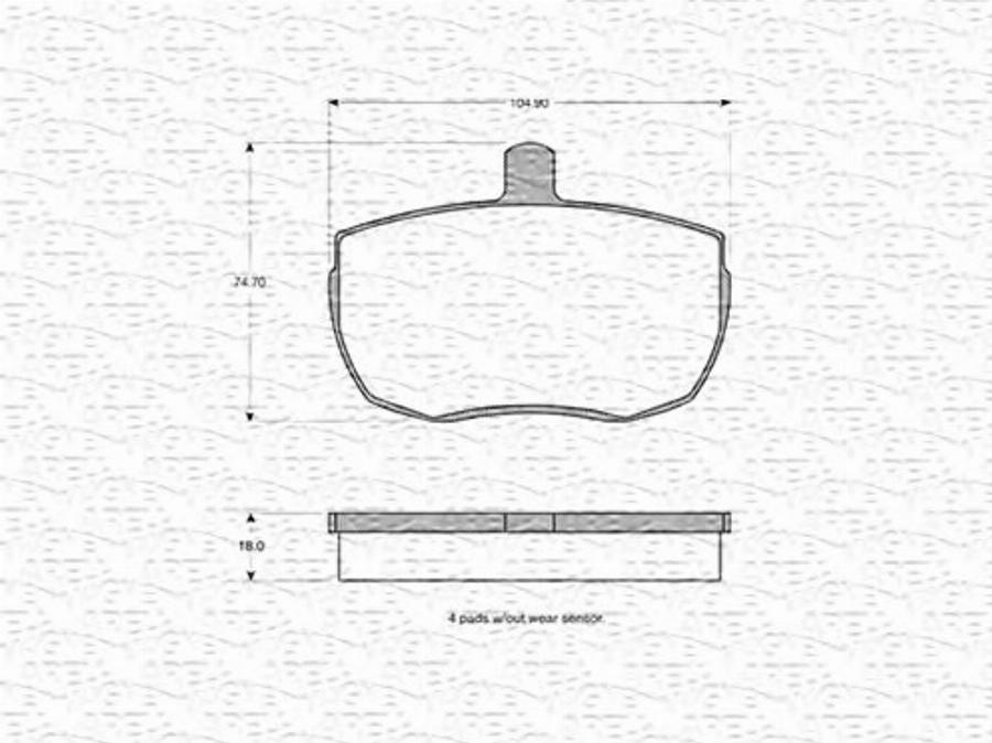 Magneti Marelli 363702160040 - Гальмівні колодки, дискові гальма autozip.com.ua