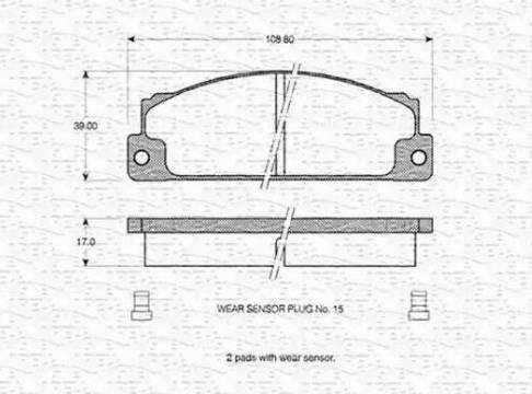 Magneti Marelli 363702160032 - Гальмівні колодки, дискові гальма autozip.com.ua