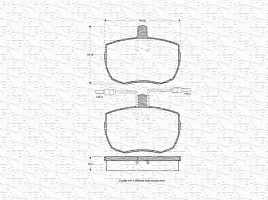 Magneti Marelli 363702160142 - Гальмівні колодки, дискові гальма autozip.com.ua