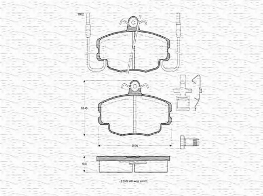Magneti Marelli 363702160158 - Гальмівні колодки, дискові гальма autozip.com.ua