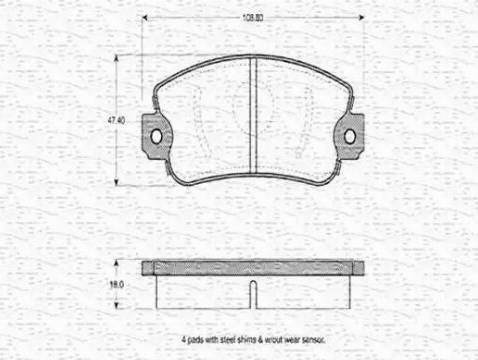 Magneti Marelli 363702160139 - Гальмівні колодки, дискові гальма autozip.com.ua