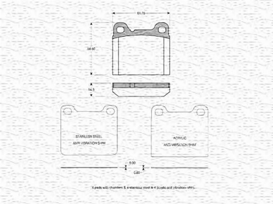 Magneti Marelli 363702160827 - Гальмівні колодки, дискові гальма autozip.com.ua