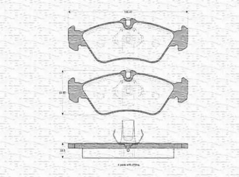 Magneti Marelli 363702160397 - Гальмівні колодки, дискові гальма autozip.com.ua