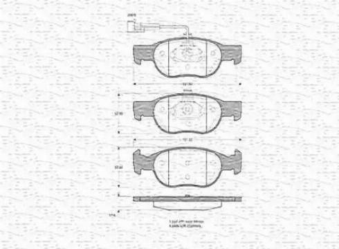 Magneti Marelli 363702160340 - Гальмівні колодки, дискові гальма autozip.com.ua