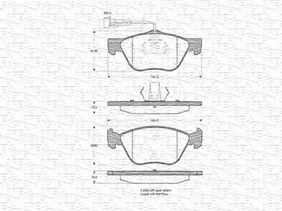 Magneti Marelli 363702160360 - Гальмівні колодки, дискові гальма autozip.com.ua