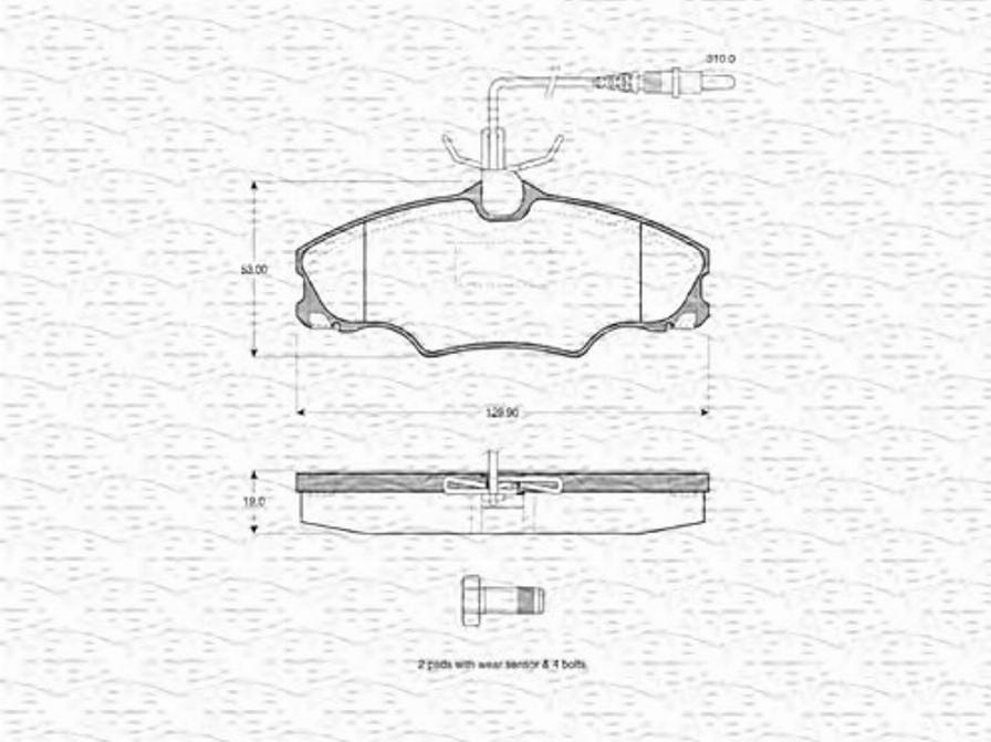 Magneti Marelli 363702160362 - Гальмівні колодки, дискові гальма autozip.com.ua