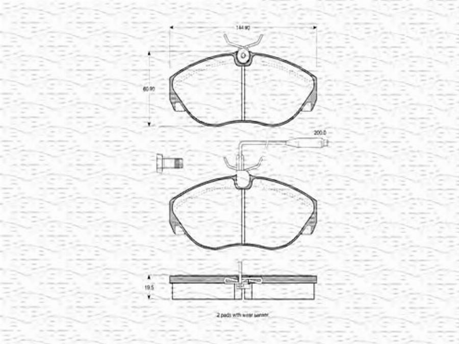 Magneti Marelli 363702160301 - Гальмівні колодки, дискові гальма autozip.com.ua