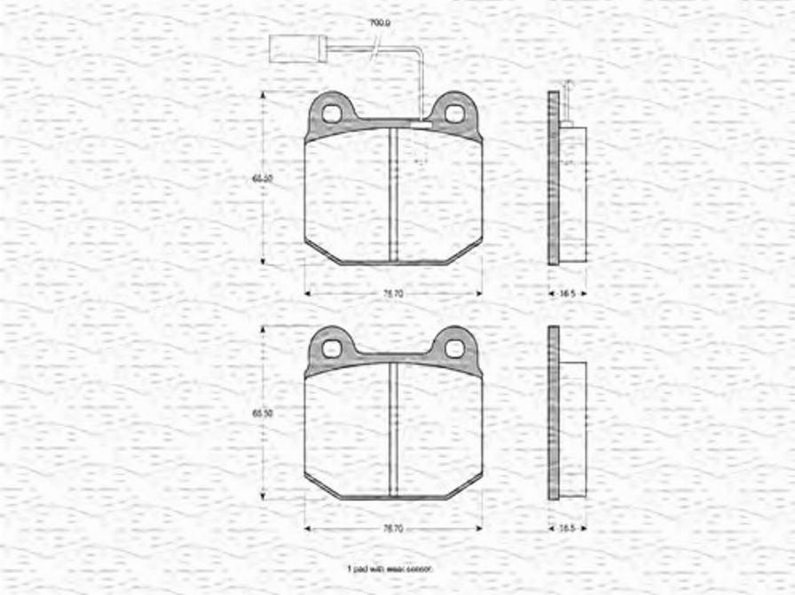 Magneti Marelli 363702160314 - Гальмівні колодки, дискові гальма autozip.com.ua