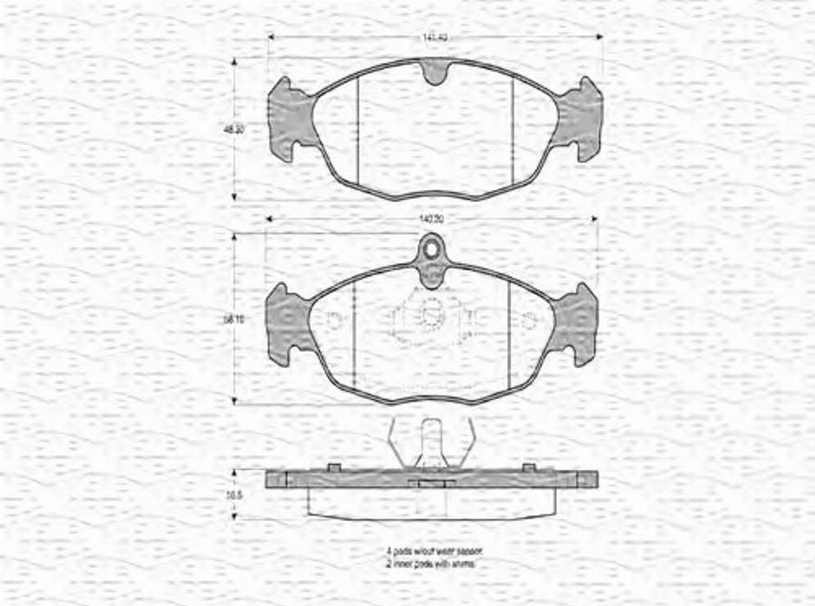 Magneti Marelli 363702160317 - Гальмівні колодки, дискові гальма autozip.com.ua