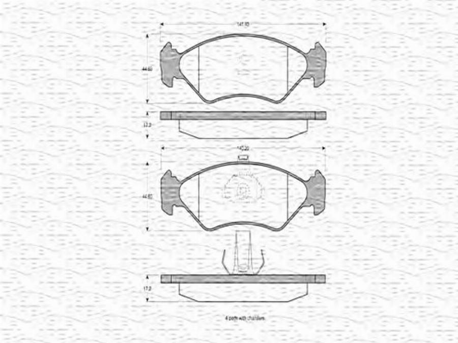 Magneti Marelli 363702160332 - Гальмівні колодки, дискові гальма autozip.com.ua