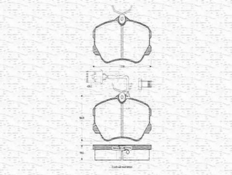 Magneti Marelli 363702160284 - Гальмівні колодки, дискові гальма autozip.com.ua