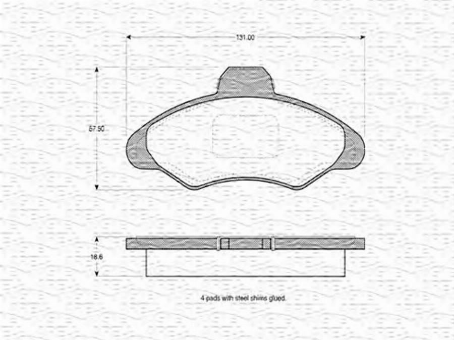 Magneti Marelli 363702160286 - Гальмівні колодки, дискові гальма autozip.com.ua