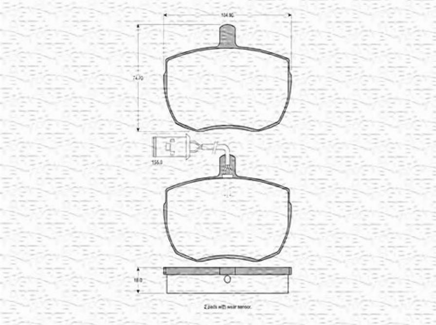 Magneti Marelli 363702160231 - Гальмівні колодки, дискові гальма autozip.com.ua