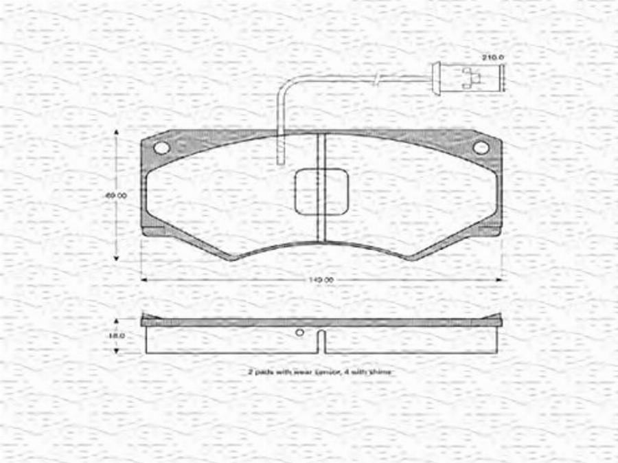 Magneti Marelli 363702160233 - Гальмівні колодки, дискові гальма autozip.com.ua