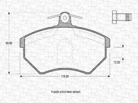 Magneti Marelli 363702160274 - Гальмівні колодки, дискові гальма autozip.com.ua