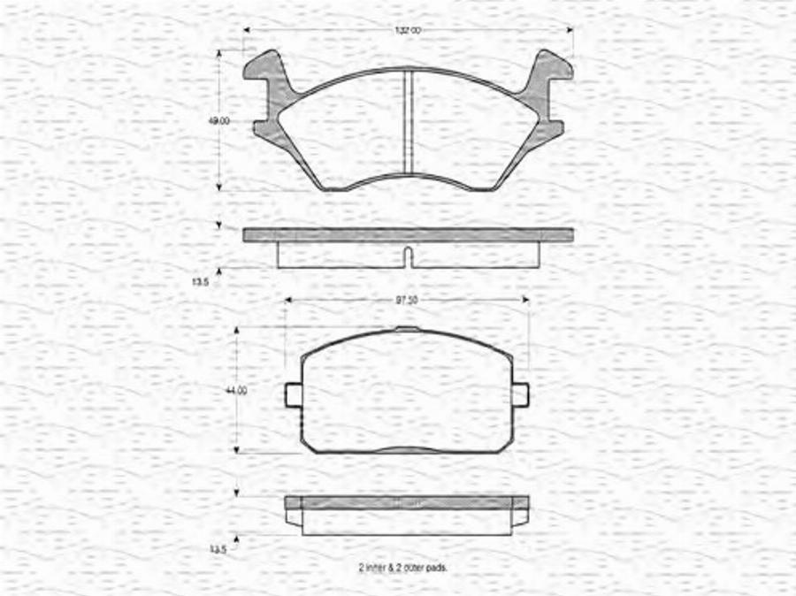 Magneti Marelli 363702160702 - Гальмівні колодки, дискові гальма autozip.com.ua