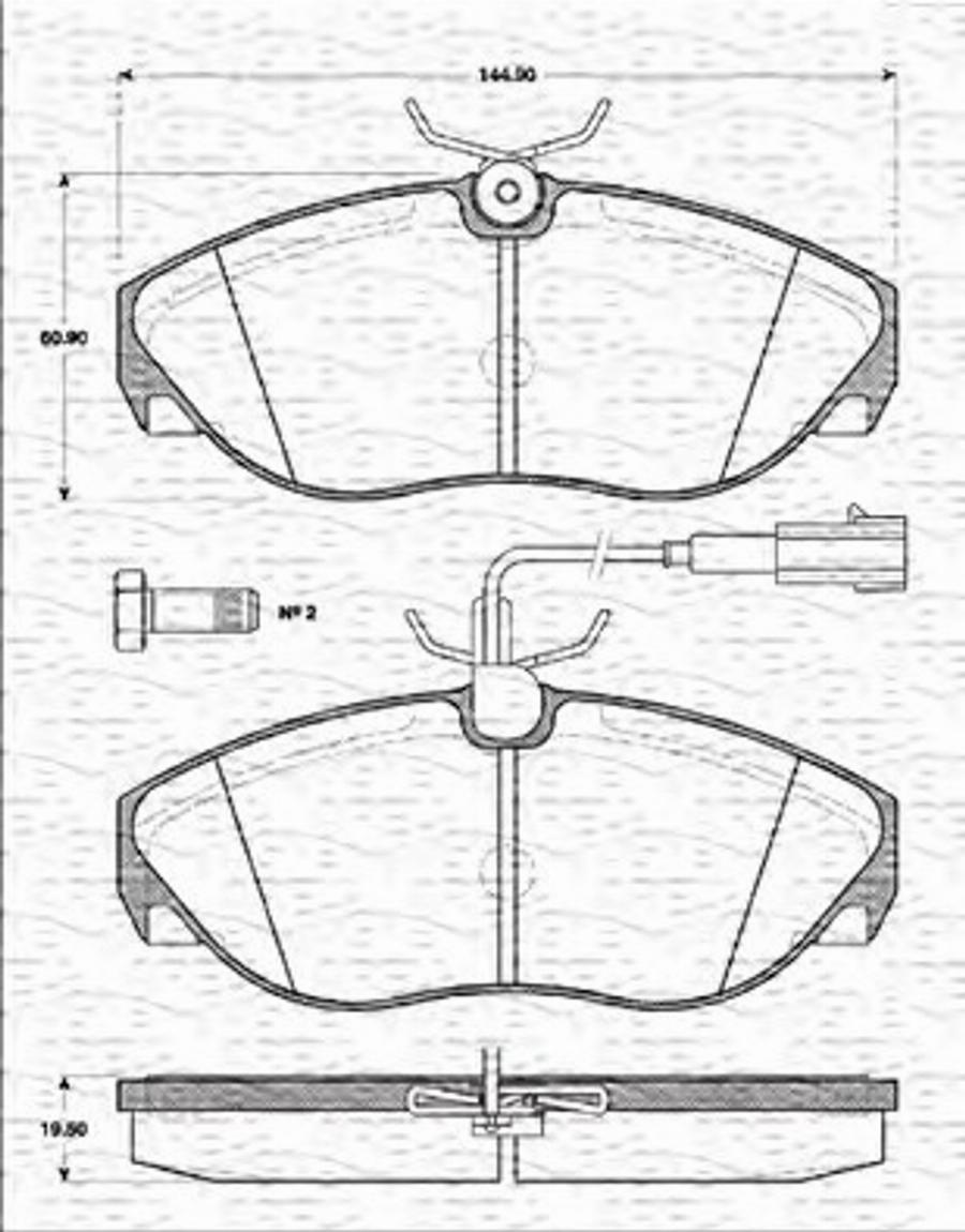 Magneti Marelli 363702161196 - Гальмівні колодки, дискові гальма autozip.com.ua