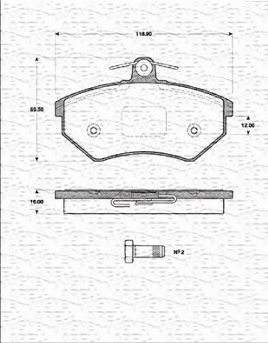 Magneti Marelli 363702161181 - Гальмівні колодки, дискові гальма autozip.com.ua