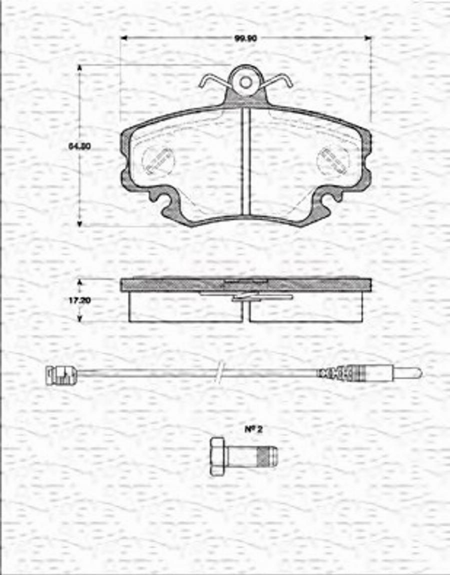 Magneti Marelli 363702161182 - Гальмівні колодки, дискові гальма autozip.com.ua