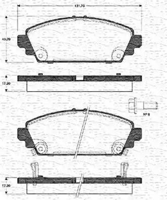 Magneti Marelli 363702161131 - Гальмівні колодки, дискові гальма autozip.com.ua