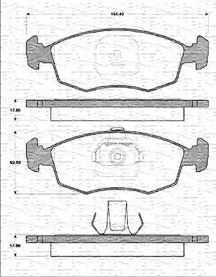 Magneti Marelli 363702161308 - Гальмівні колодки, дискові гальма autozip.com.ua