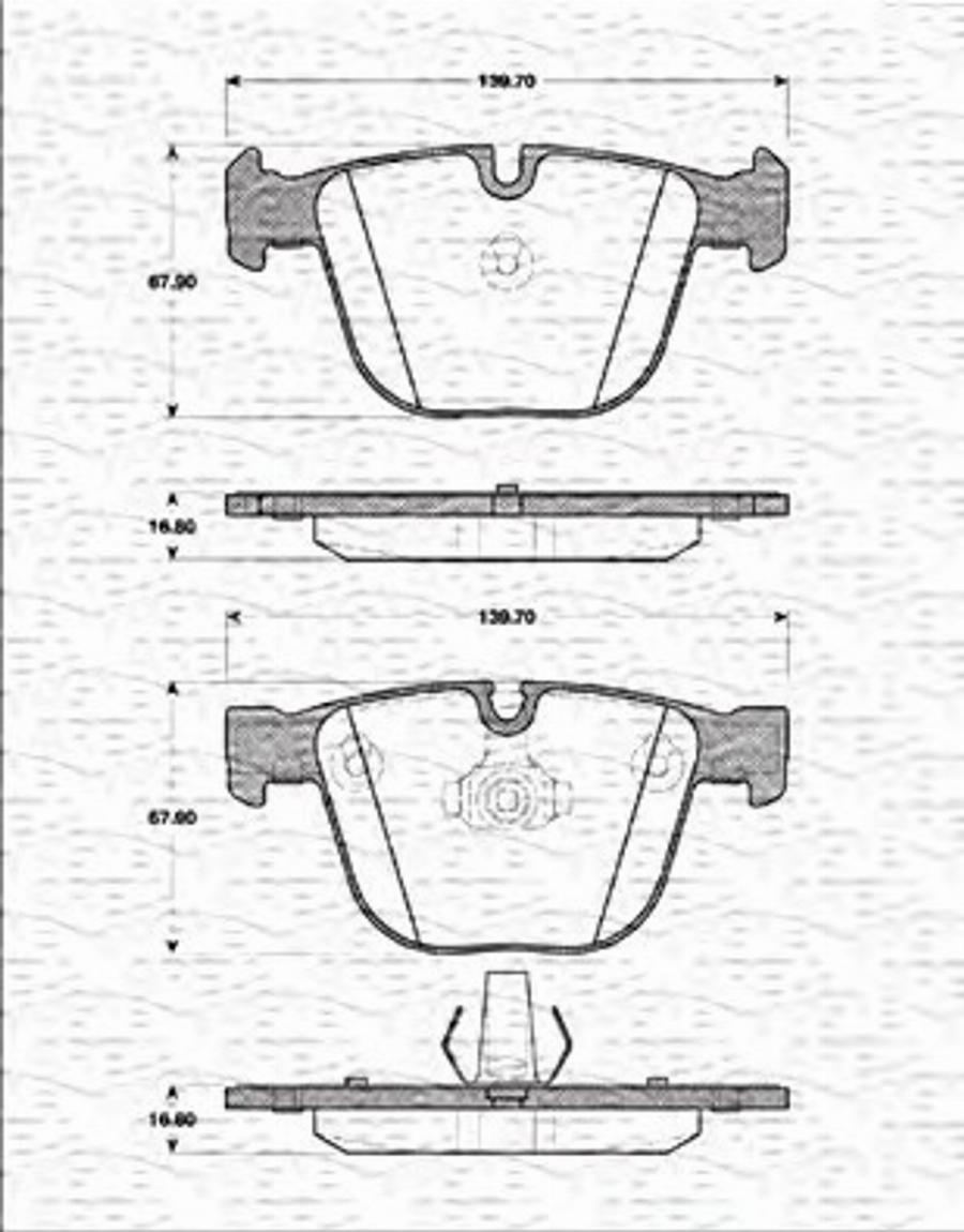 Magneti Marelli 363702161334 - Гальмівні колодки, дискові гальма autozip.com.ua