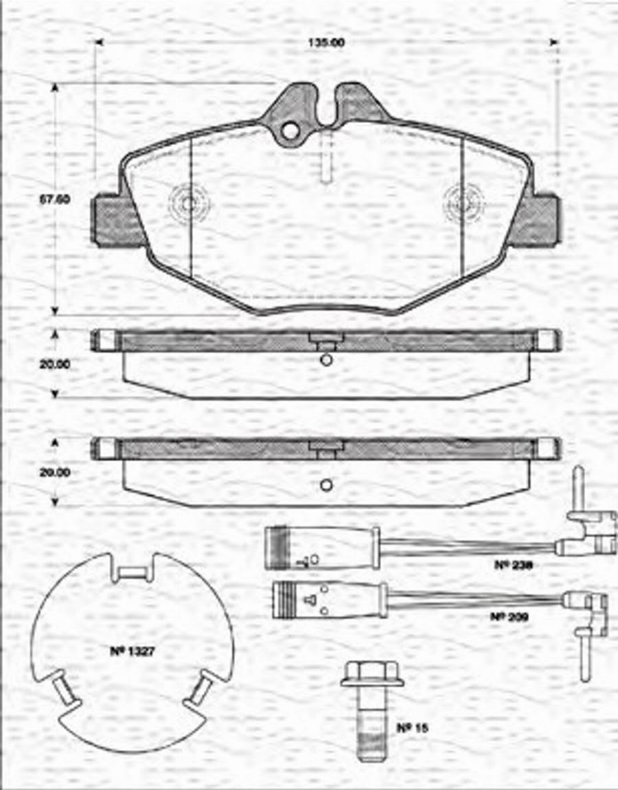 Magneti Marelli 363702161299 - Гальмівні колодки, дискові гальма autozip.com.ua