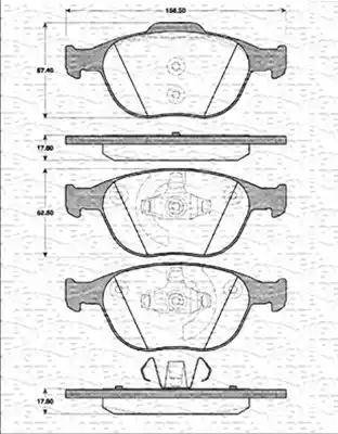 Magneti Marelli 363702161249 - Гальмівні колодки, дискові гальма autozip.com.ua