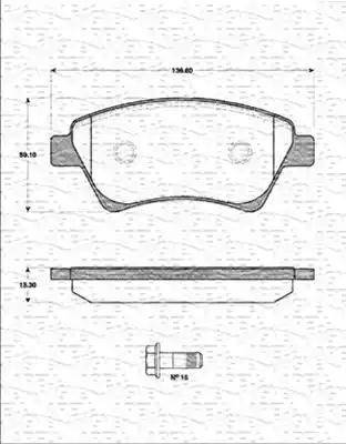 Magneti Marelli 363702161245 - Гальмівні колодки, дискові гальма autozip.com.ua